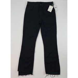Mother Insider Crop Step Fray in Black Raw Hem Jeans Womens 28 New with Tags